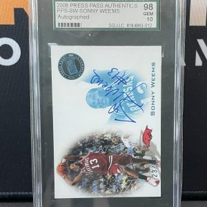 2008 Press Pass Authentics #PPS-SW Sonny Weems Rookie Auto 23/50 SGC 98 GEM 10