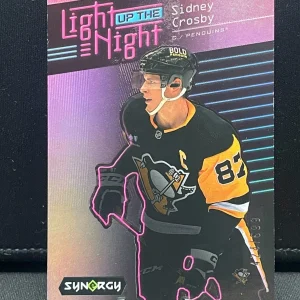 2023-24 UD Synergy Light Up The Night #LN-SC Sidney Crosby Pink /699 - Penguins