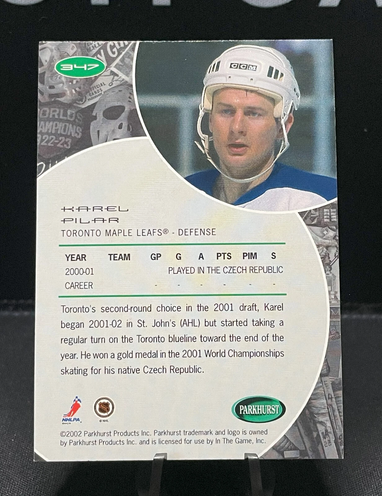 2001-02 Parkhurst Rookie - #347 Karel Pilar RC - Image 2