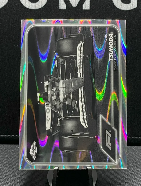 2024 Topps Chrome Formula 1 - #89 Yuki Tsunoda - Black & White RayWave Red Bull