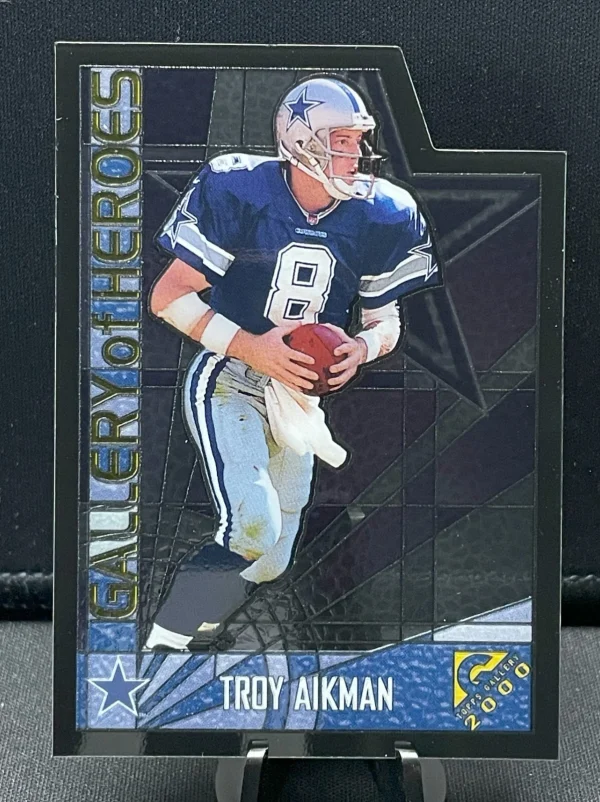 2000 Topps Gallery of Heroes Troy Aikman #GH2 Stained Glass Die Cut Insert