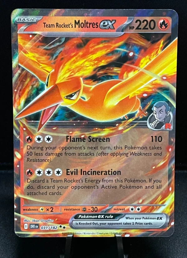 Pokémon TCG - 031/182 Team Rocket's Moltres ex Destined Rivals Holo